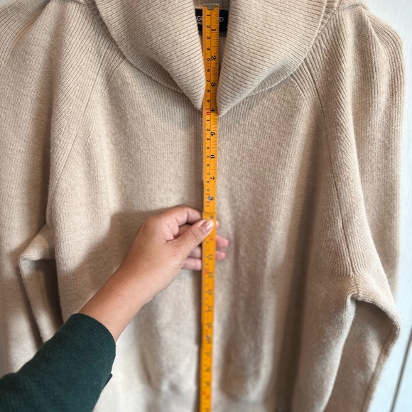 Karl Lagerfeld Women's Beige Cowl Neck Sweater - Picture 10 of 11